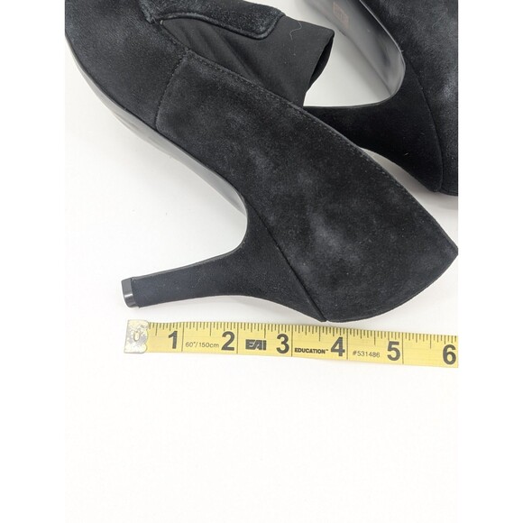 Anne Klein Akbreslin Vtg Black Suede Slip on Booties Heels Pointy Toe Size 8.5 - Picture 9 of 9